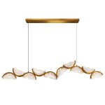 CWI Lighting Moon 70-in Integrated LED Brass Chandelier