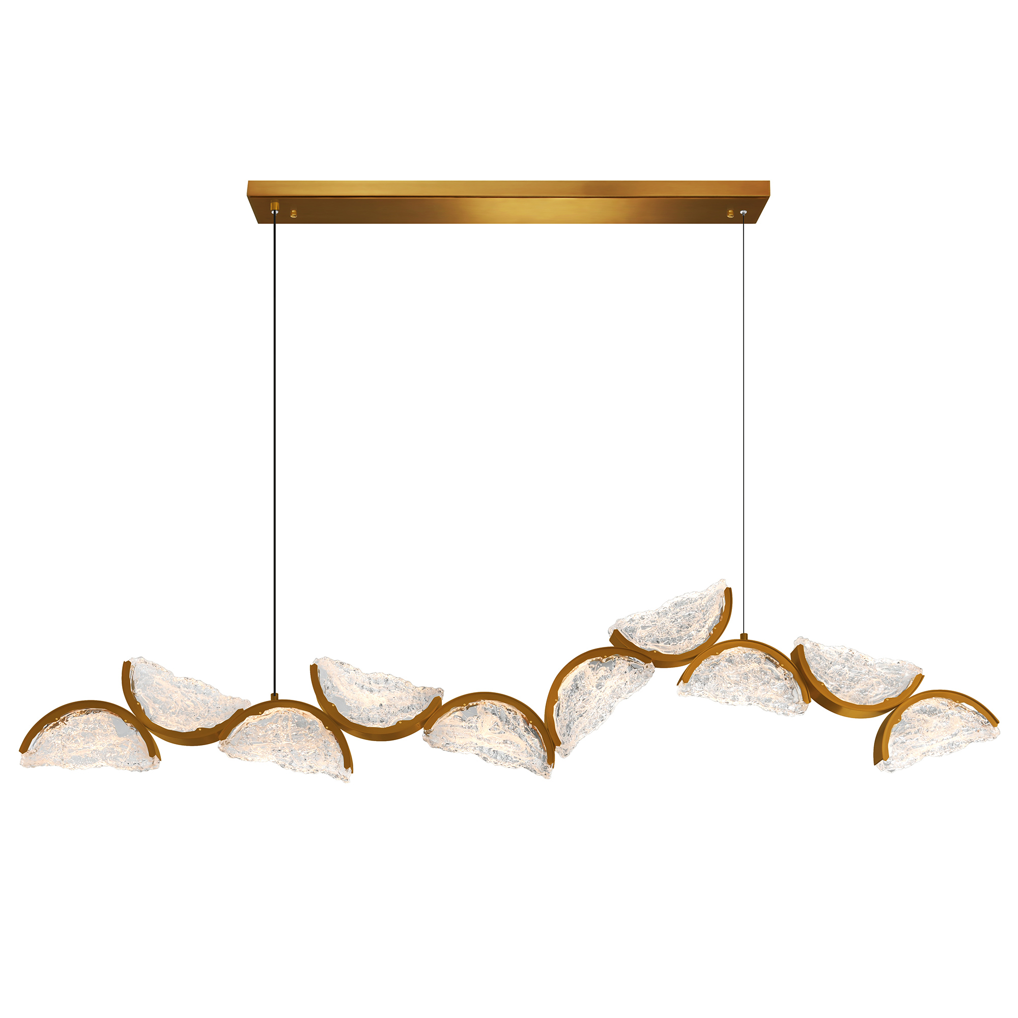 CWI-1715P70-10-624-3 CWI Lighting Moon 70-in Integrated LED Brass Chandelier - Image 1