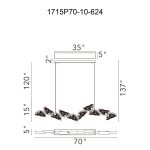 CWI Lighting Moon 70-in Integrated LED Brass Chandelier - Image 6