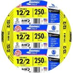 Southwire 12/2 NM-B 250 ft Romex SIMpull yellow solid copper wire with ground from IB Lighting