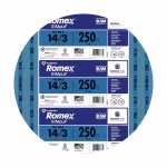 Southwire 14/3 NM-B 250 ft Romex SIMpull white solid copper cable with ground from IB Lighting