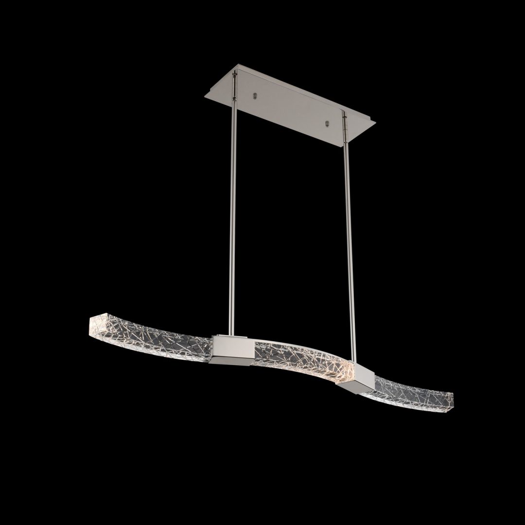 034860_046_FR001-1 Allegri Athena 40-Inch Integrated LED Island Pendant with Polished Nickel Finish and Clear Firenze Crystal - Image 1