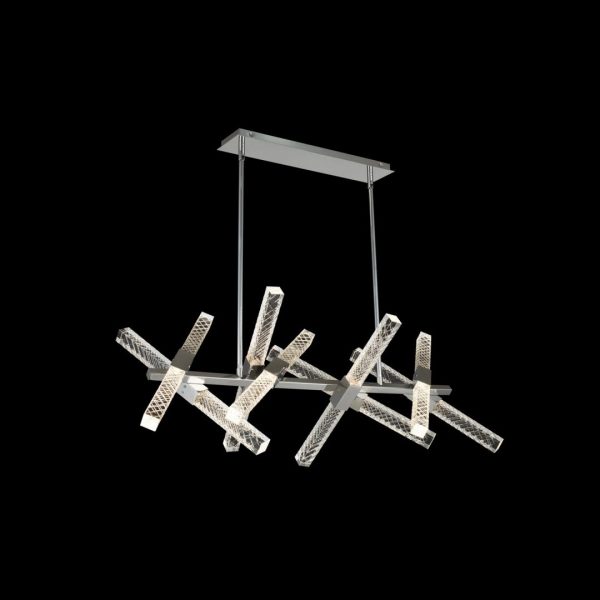 Allegri Apollo 16‑Light Integrated LED Island Pendant 034960‑010‑FR001 with Polished Chrome Finish and Clear Firenze Crystal