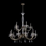 Allegri Passo 8-Light Chandelier with Brushed Brass Finish and Clear Firenze Crystal