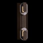 Allegri Opposto Esterno OD LED Wall Sconce with Bronze Fluorocarbon Finish and Clear Firenze Crystal