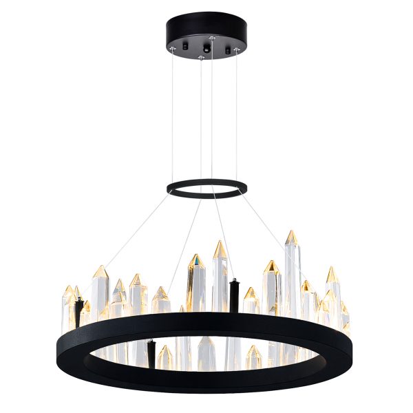 CWI Lighting Juliette 16-in Integrated LED Chandelier with Black Finish