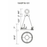 CWI Lighting Juliette 16-in Integrated LED Chandelier with Black Finish - Image 5