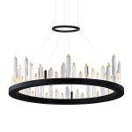 CWI Lighting Juliette 24-in Integrated LED Chandelier with Black Finish - Image 2