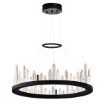 CWI Lighting Juliette 24-in Integrated LED Chandelier with Black Finish