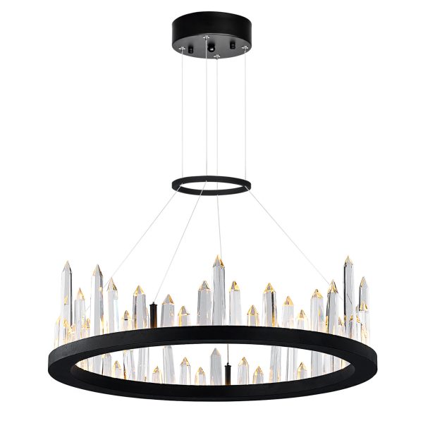 CWI Lighting Juliette 24-in Integrated LED Chandelier with Black Finish