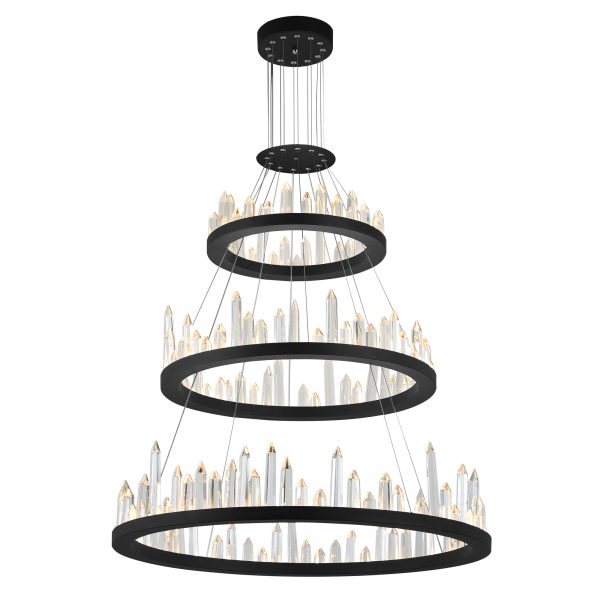 CWI Lighting Juliette 42-in Integrated LED Chandelier with Black Finish