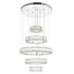 CWI Lighting Madeline 24-in Integrated LED Chandelier with Chrome Finish