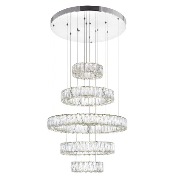 CWI Lighting Madeline 24-in Integrated LED Chandelier with Chrome Finish