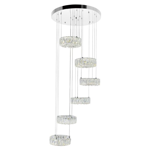 CWI Lighting Madeline Integrated LED Chandelier with Chrome Finish