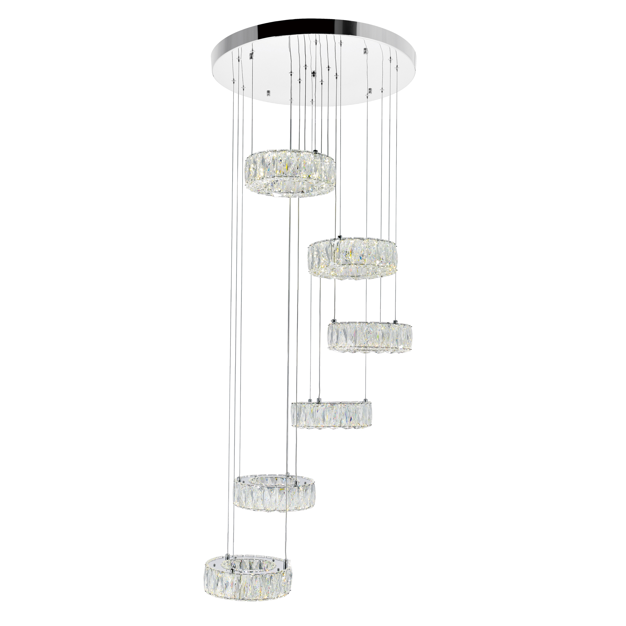 CWI-1044P24-601-R-6C-2 CWI Lighting Madeline Integrated LED Chandelier with Chrome Finish - Image 1