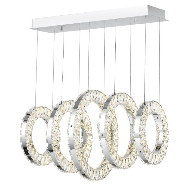 CWI Lighting Celina Integrated LED Chandelier with Chrome Finish