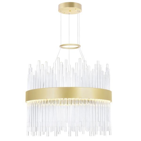 CWI Lighting Genevieve 16-in Integrated LED Chandelier with Medallion Gold Finish