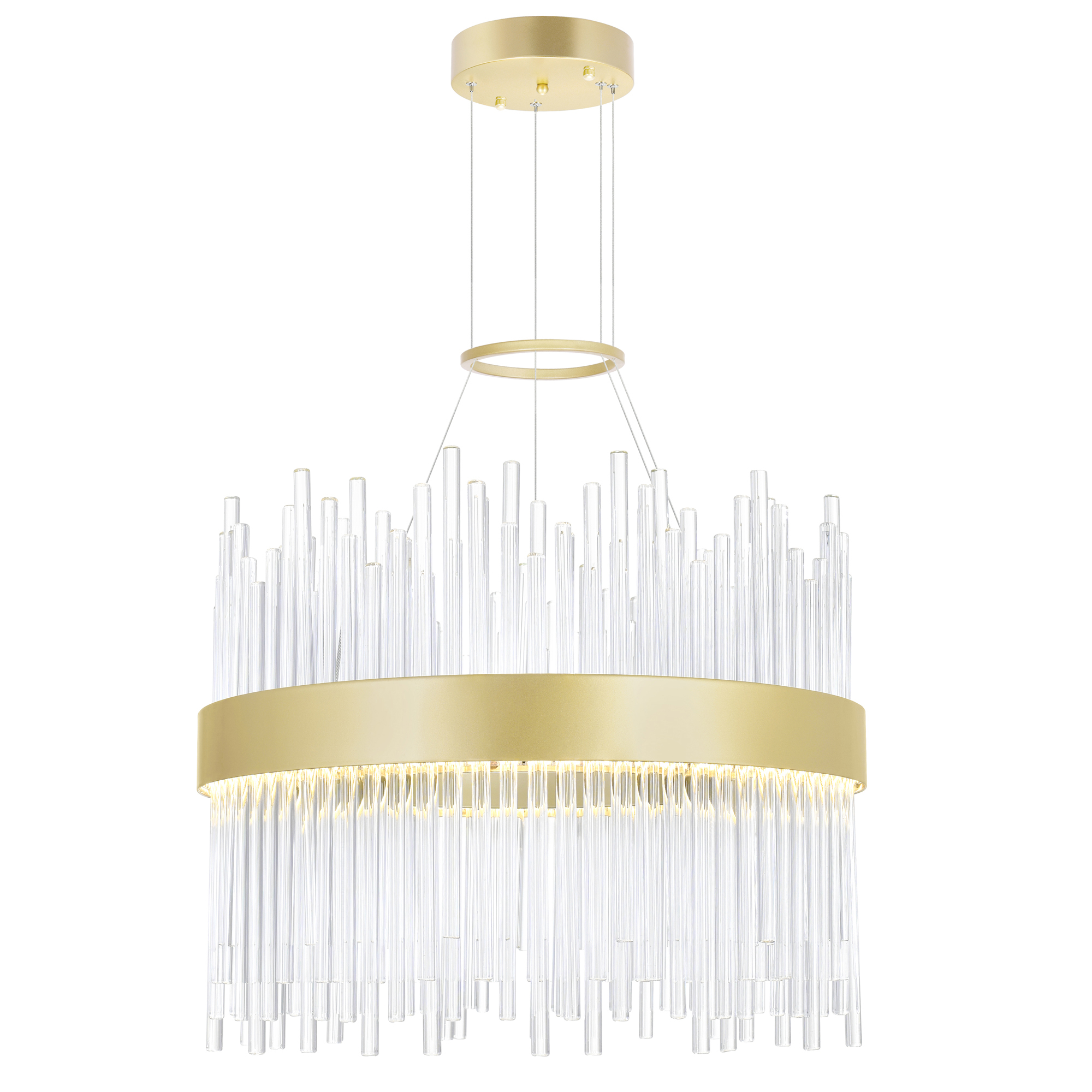 CWI-1063P16-169-2 CWI Lighting Genevieve 16-in Integrated LED Chandelier with Medallion Gold Finish - Image 1