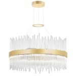 CWI Lighting Genevieve 24-in Integrated LED Chandelier with Medallion Gold Finish