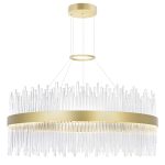 CWI Lighting Genevieve 32-in Integrated LED Chandelier with Medallion Gold Finish