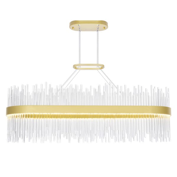 CWI Lighting Genevieve 39-in Integrated LED Chandelier with Medallion Gold Finish