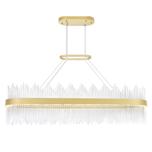 CWI Lighting Genevieve 47-in Integrated LED Chandelier with Medallion Gold Finish