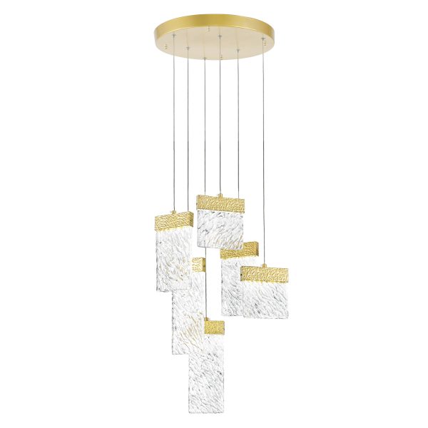 CWI Lighting Carolina Integrated LED Chandelier with Gold Leaf Finish