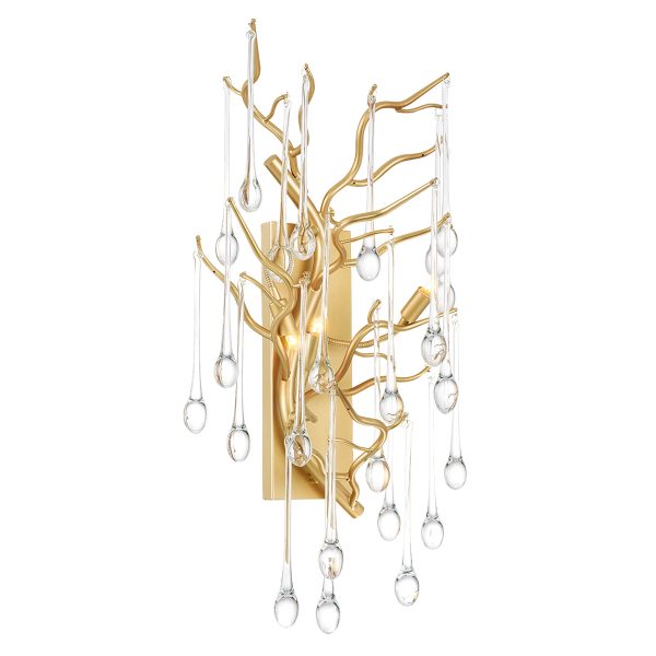 CWI Lighting Anita 3-Light Wall Sconce with Gold Leaf Finish