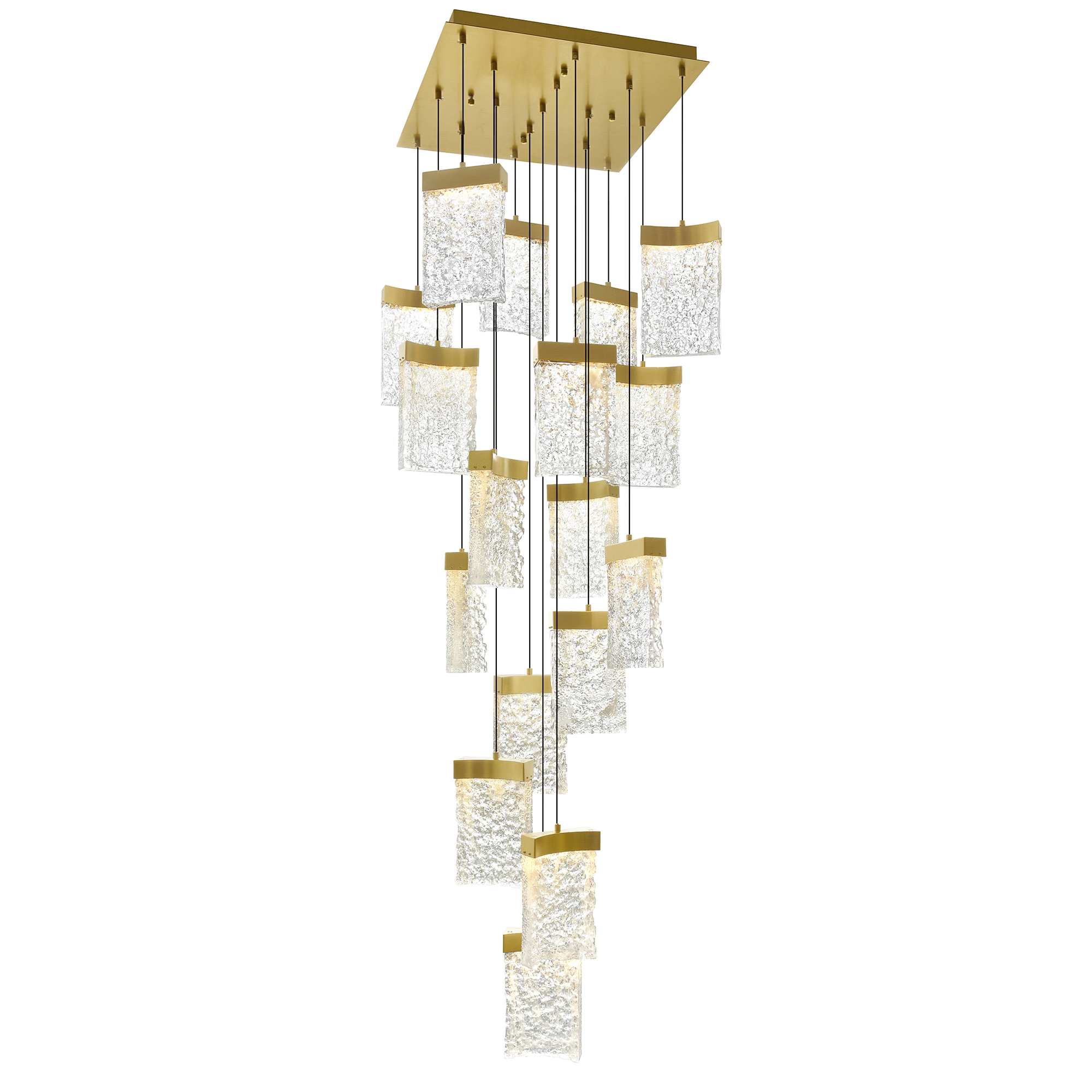 CWI-1587P24-17-624-2 CWI Lighting Lava 24-in Integrated LED Brass Chandelier - Image 1