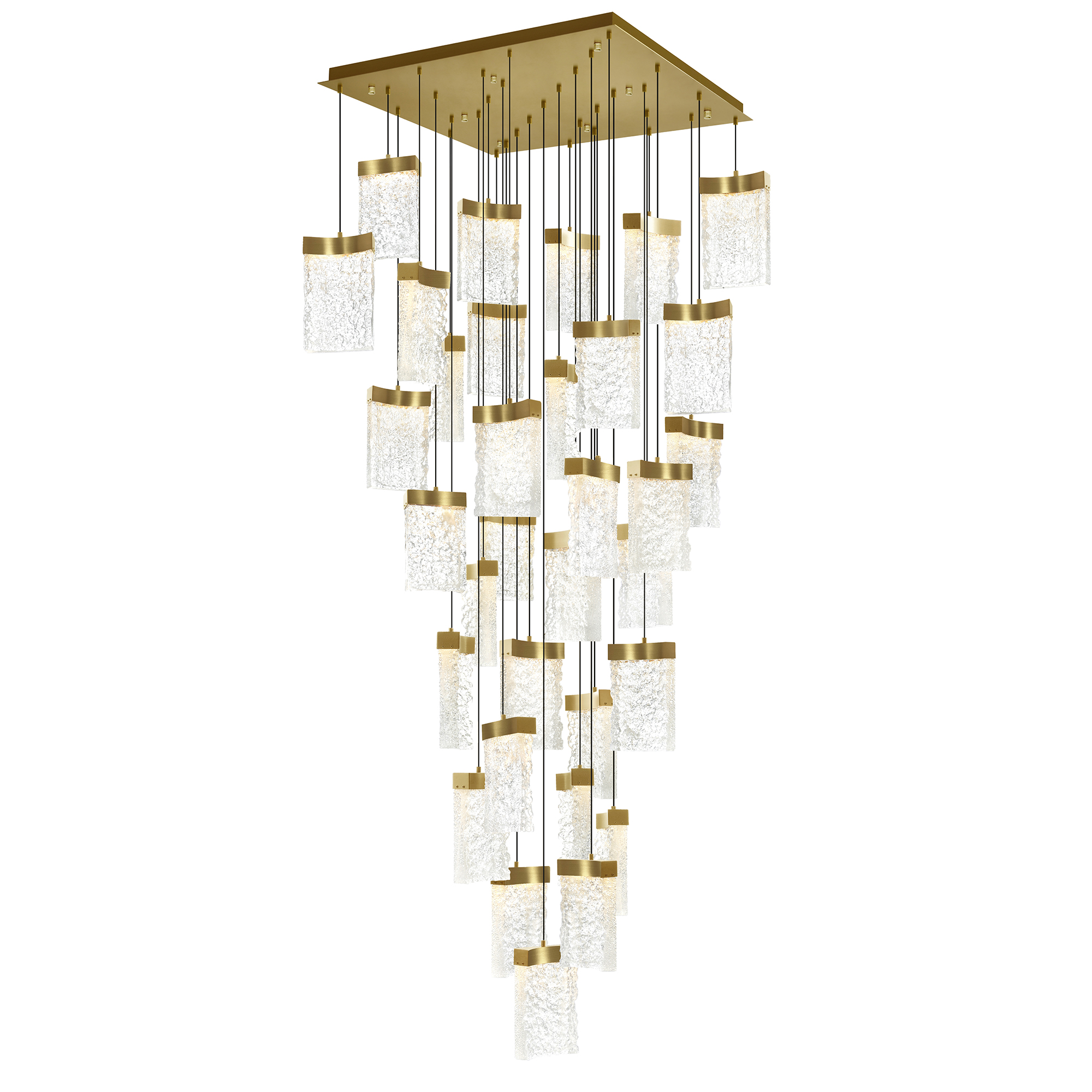CWI-1587P36-33-624-2 CWI Lighting Lava 36-in Integrated LED Brass Chandelier - Image 1