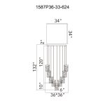 CWI Lighting Lava 36-in Integrated LED Brass Chandelier - Image 5