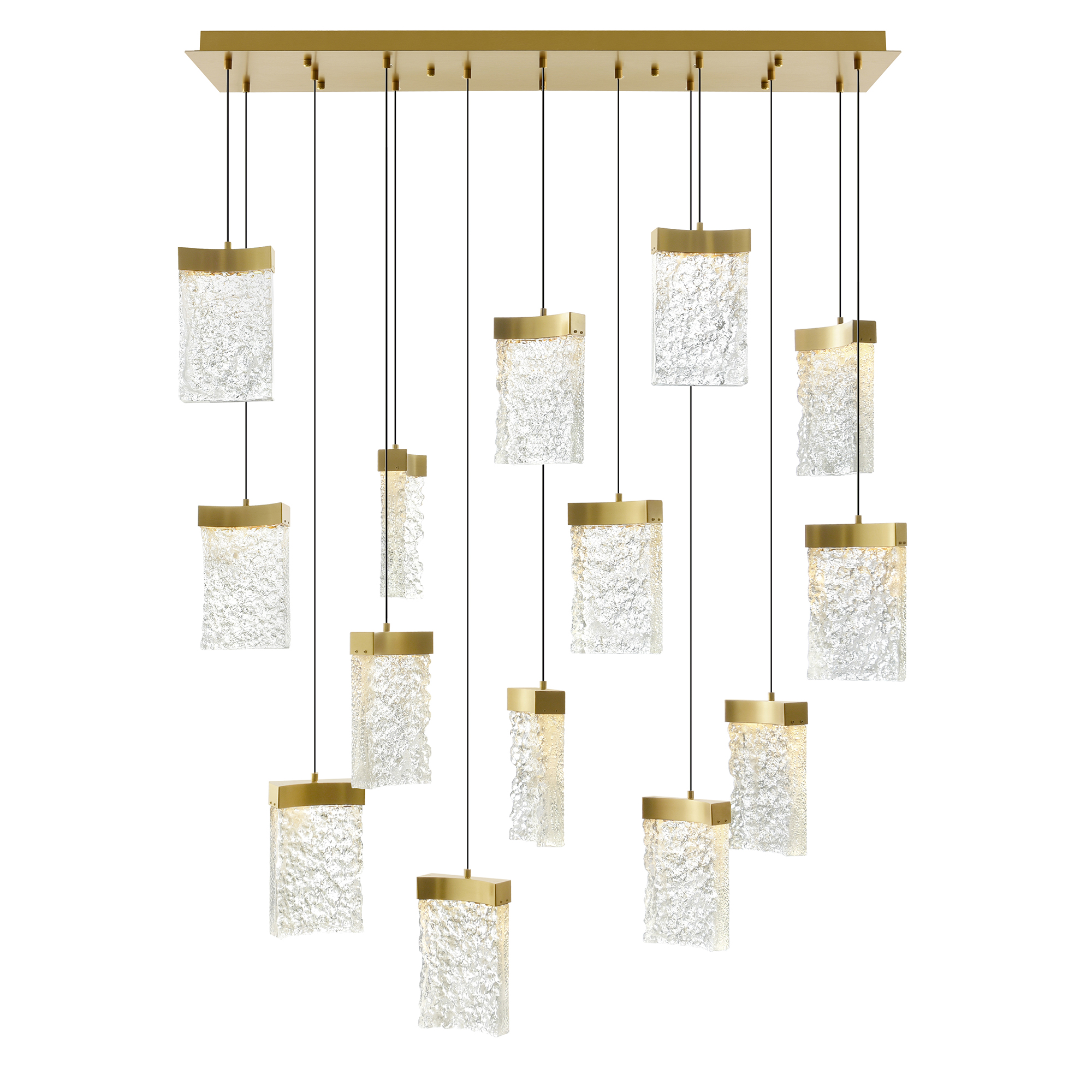 CWI-1587P48-14-624-RC-2 CWI Lighting Lava 48-in Integrated LED Brass Chandelier - Image 1