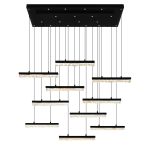 CWI Lighting Stagger 48-in Integrated LED Black Chandelier