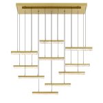 CWI Lighting Stagger 48-in Integrated LED Brass Chandelier