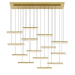 CWI Lighting Stagger 60-in Integrated LED Brass Chandelier