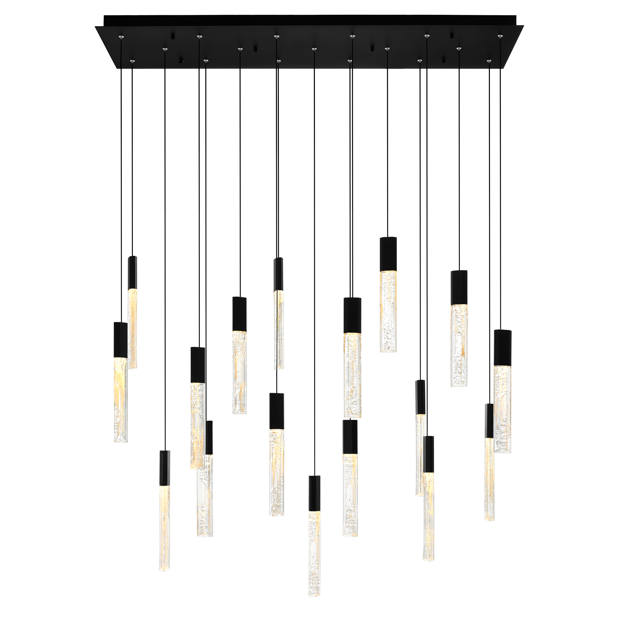 CWI-1589P48-17-101-RC-3 CWI Lighting Greta 48-in Integrated LED Black Chandelier - Image 1