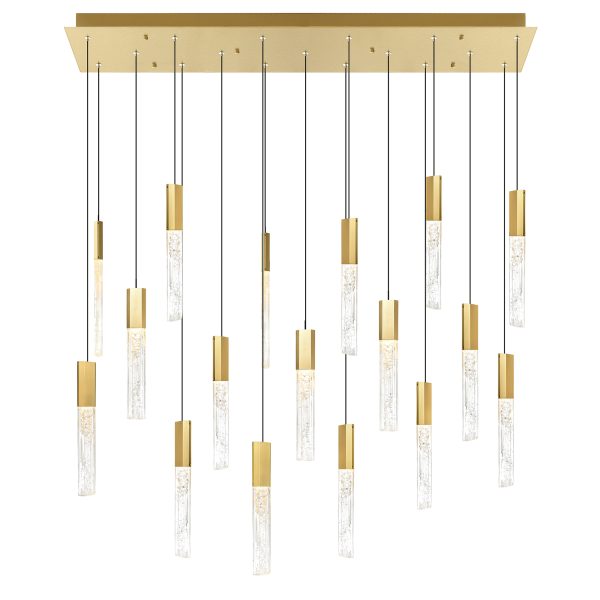 CWI Lighting Greta 48-in Integrated LED Brass Chandelier