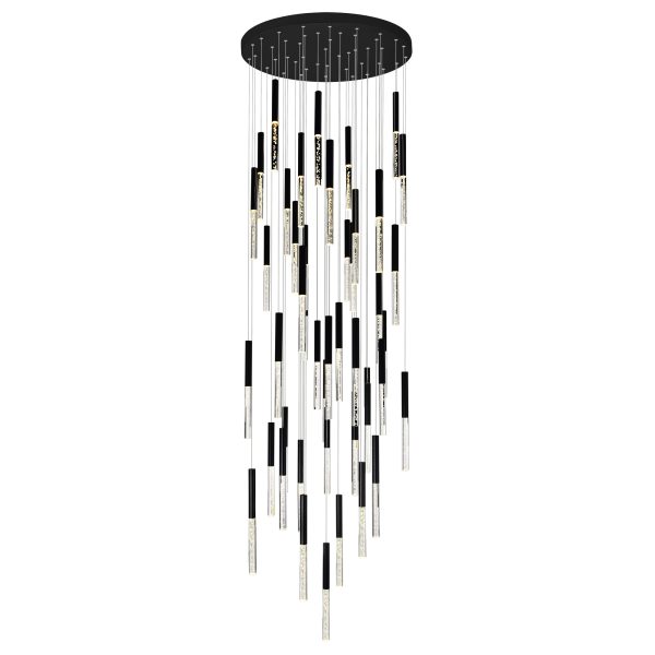 CWI Lighting Dragonswatch 32-in Integrated LED Black Chandelier