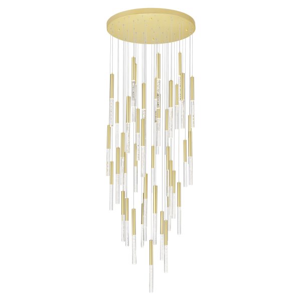 CWI Lighting Dragonswatch 32-in Integrated LED Satin Gold Chandelier