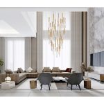 CWI Lighting Dragonswatch 32-in Integrated LED Satin Gold Chandelier - Image 3