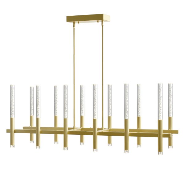 CWI Lighting Dragonswatch 48-in Integrated LED Satin Gold Chandelier