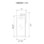 CWI Lighting Windsor 1-Light Outdoor Wall Sconce – Black Finish (Model 1695W6-1-101) - Image 5
