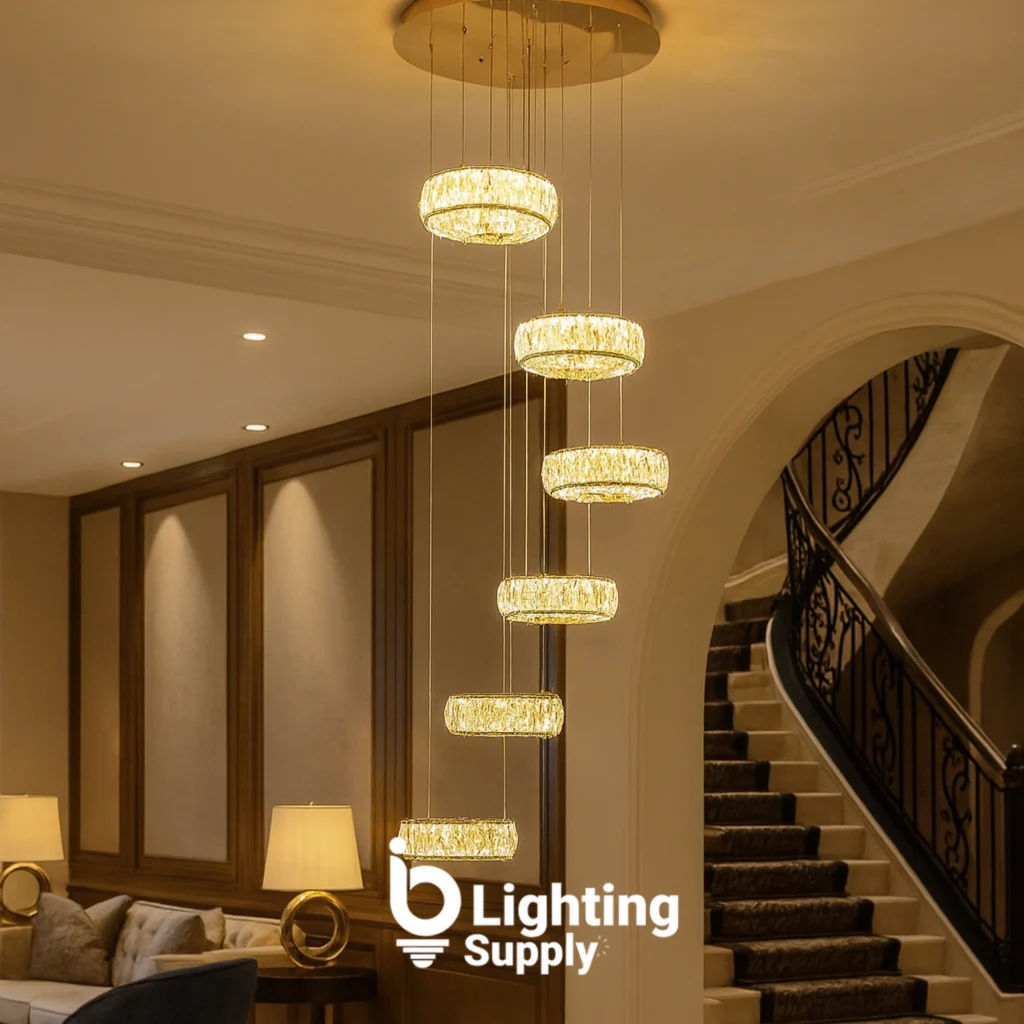 Chrome LED Modern Chandelier: Elegant Lighting for Contemporary Homes