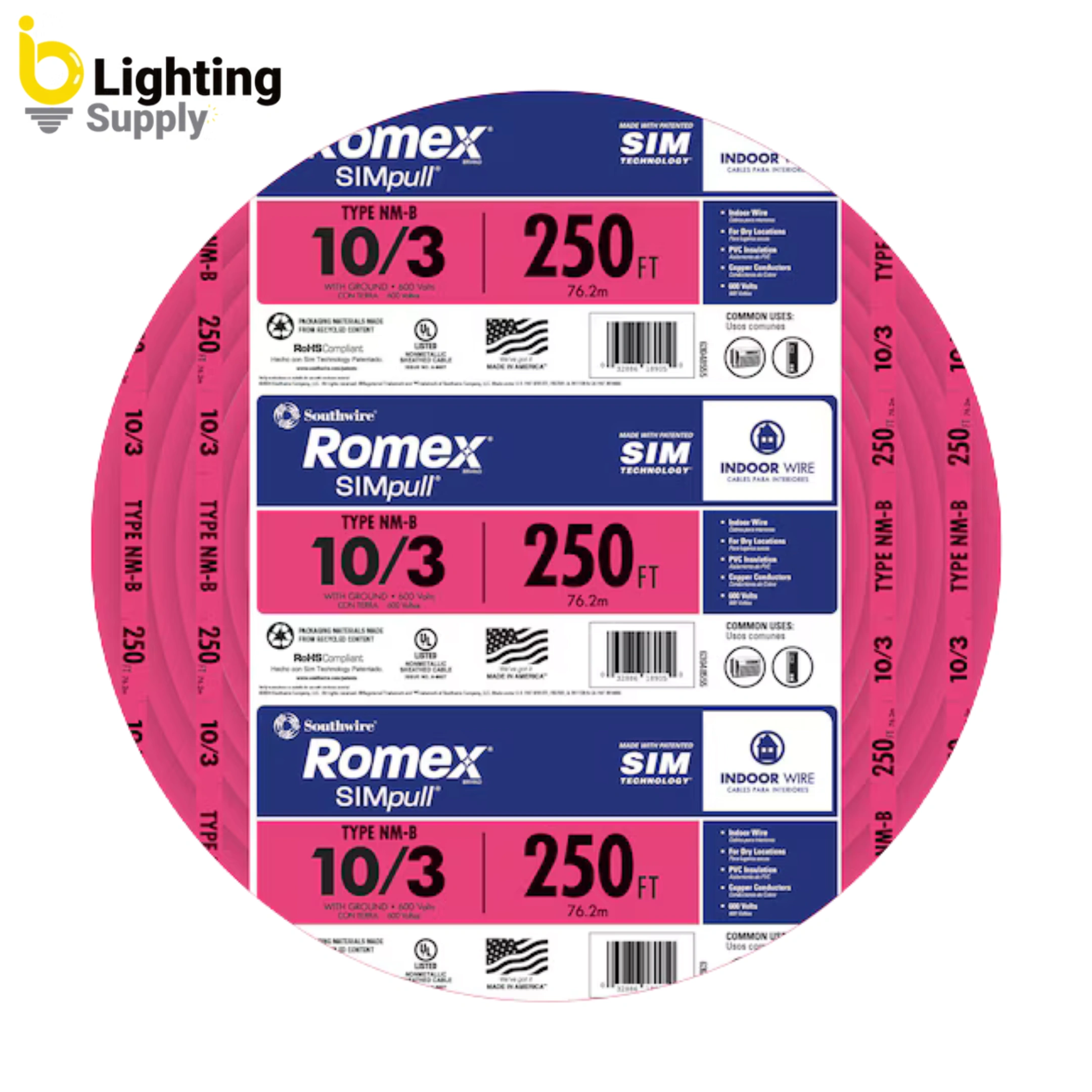 103 Romex NM-B cable with ground