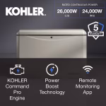Kohler 26RCAL-200SELS 26kW RCAL Series Home Standby Generator Dual Fuel Liquid Propane or Natural Gas with 200A Automatic Transfer Switch - Image 2
