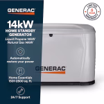Generac 7258 14kW Home Standby Generator Dual Fuel Liquid Propane or Natural Gas - Image 2