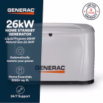 Generac 7327 26kW Home Standby Generator Dual Fuel Liquid Propane or Natural Gas - Image 2