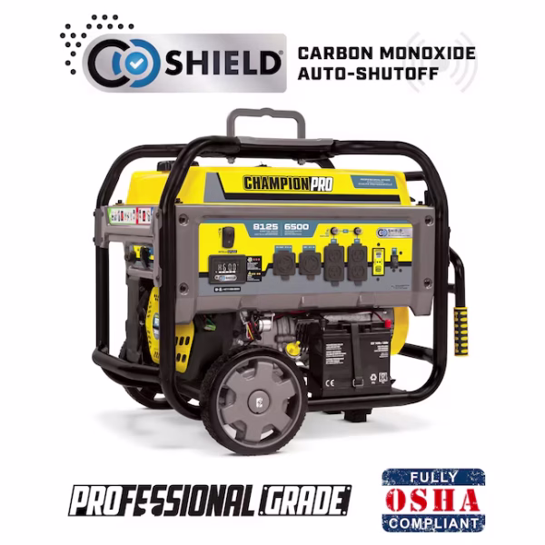 Champion PRO 8,125 / 6,500-Watt Gasoline Portable Generator with Electric Start – Model 100430