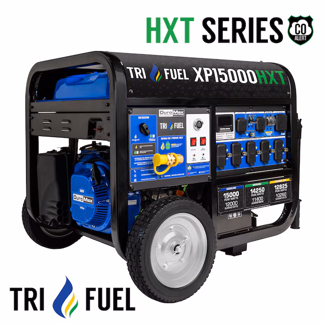 65713488 DuroMax HXT Series 15,000/12,000-Watt Tri-Fuel Portable Generator – Model XP15000HXT - Image 1