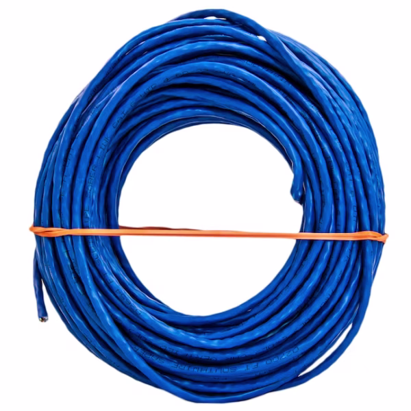 Southwire CAT 6 100 ft blue riser rated 23 AWG 4-pair Ethernet data cable pull box from IB Lighting